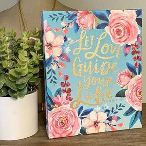 Canvas Watercolor Let Love Guide Quote